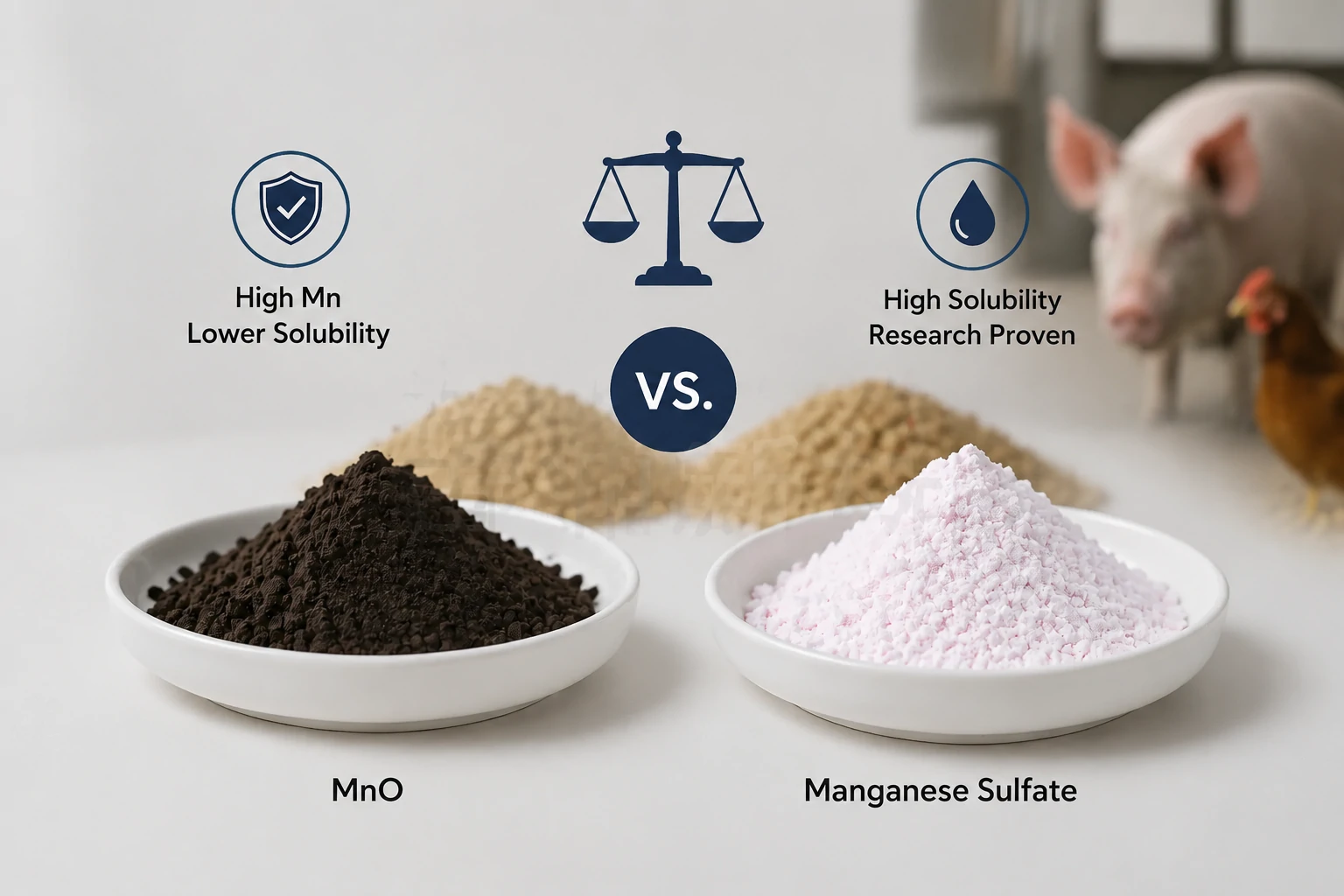 MnO vs. Sulfato de Manganês como Aditivo Alimentar: Custo-Efetividade, Estabilidade e Comparação Regulatória